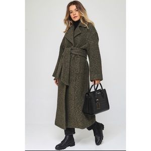 Brand New Ganni belted wool blended coat size 4